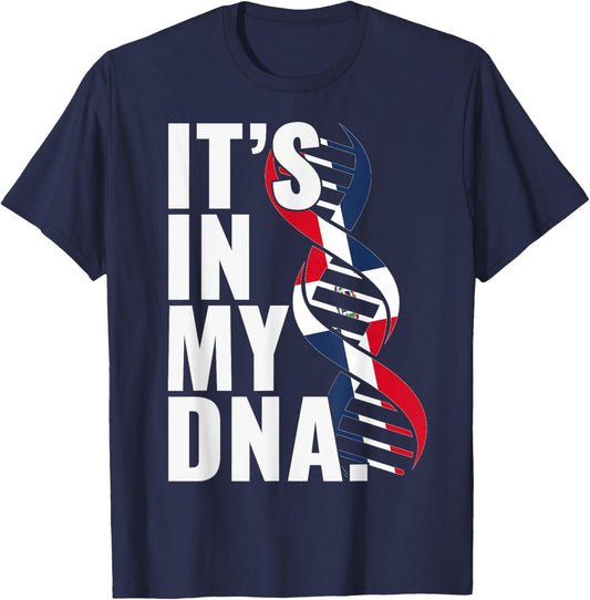 Dominican Republic Roots Flag Fingerprint Graphic Patriotic T-Shirt - T-Shirt | Navy