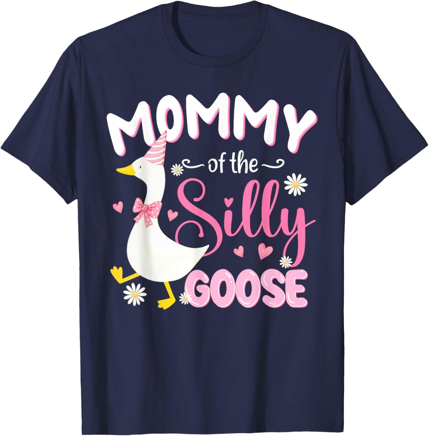 Silly Mommy Goose Mommy 1st Birthday Family Matching Party T-Shirt - T-Shirt | Navy