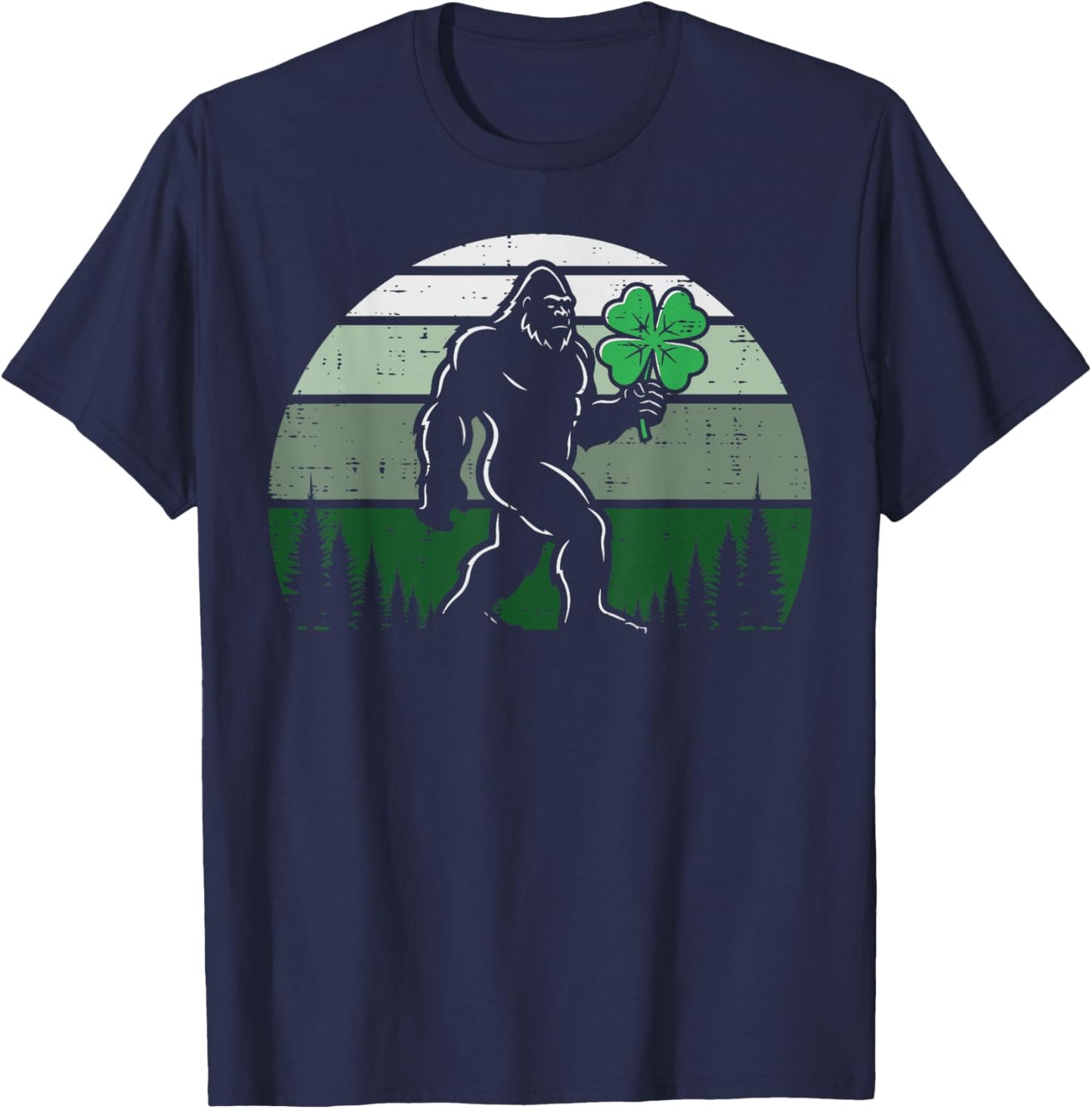 St Patricks Day Bigfoot Sasquatch Saint Paddys Men Women Kid T-Shirt - T-Shirt | Navy