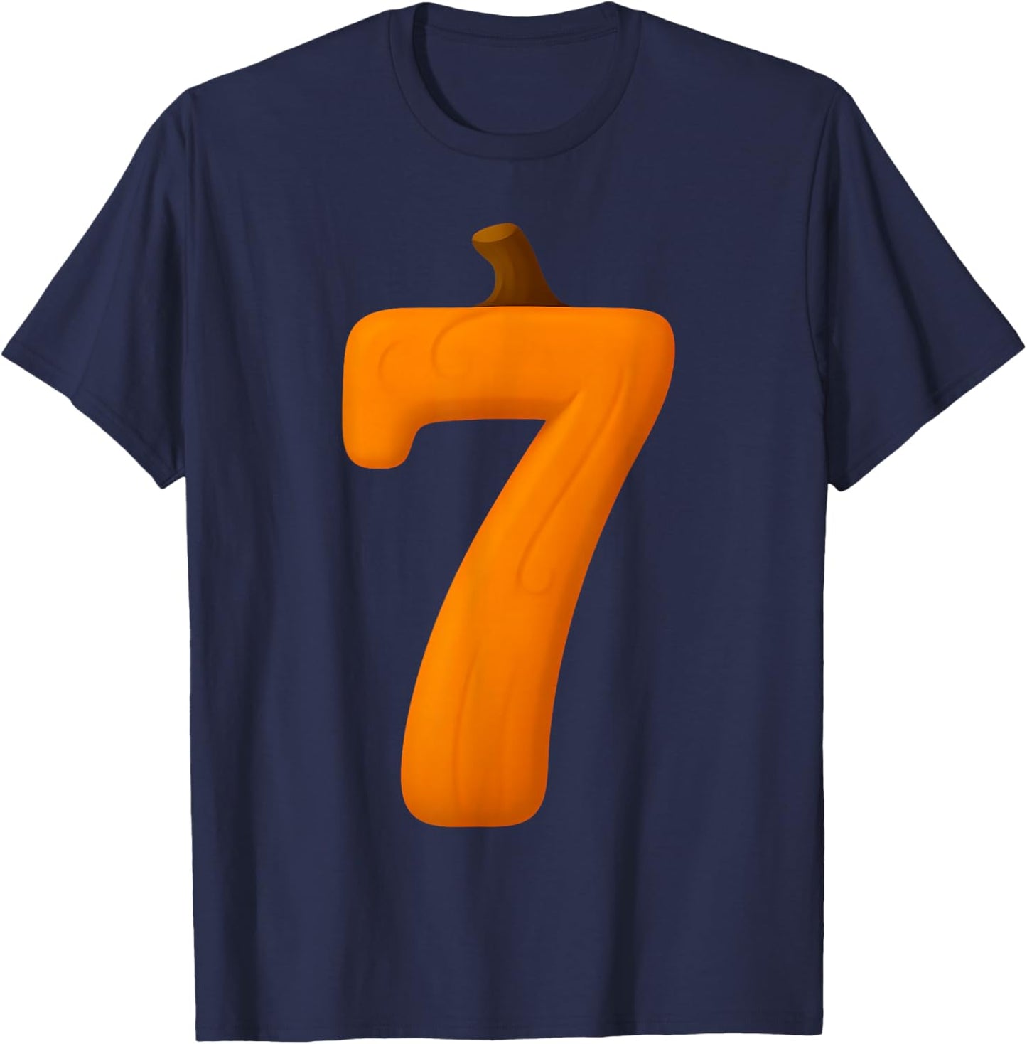 7 Number Six Seven Fall Pumpkin Halloween Funny Matching T-Shirt - T-Shirt | Navy