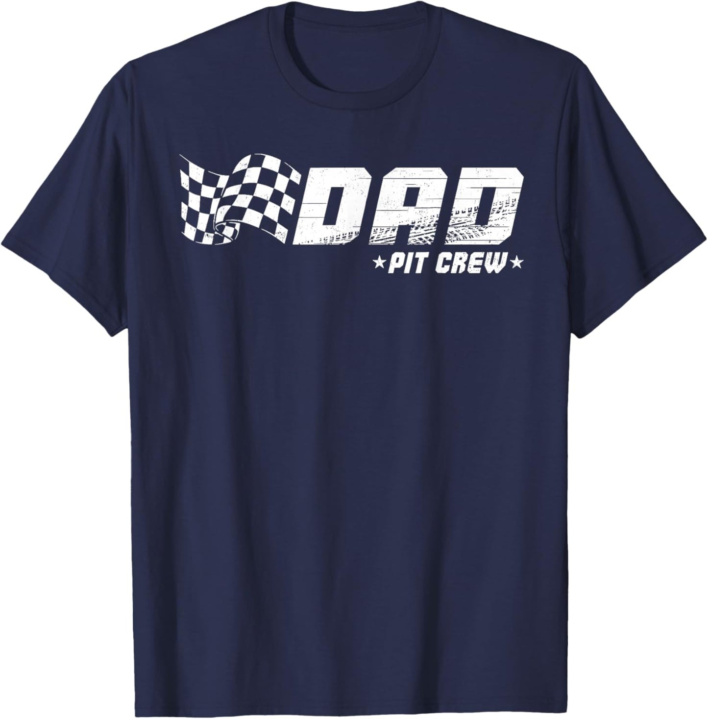 DAD Pit Crew Race Car Birthday Family Matching Pit Crew T-Shirt - T-Shirt | Navy