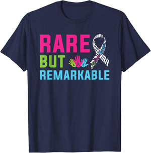 Rare Disease Awareness Day 2026 Rare Remarkable Zebra Ribbon T-Shirt - T-Shirt | Navy