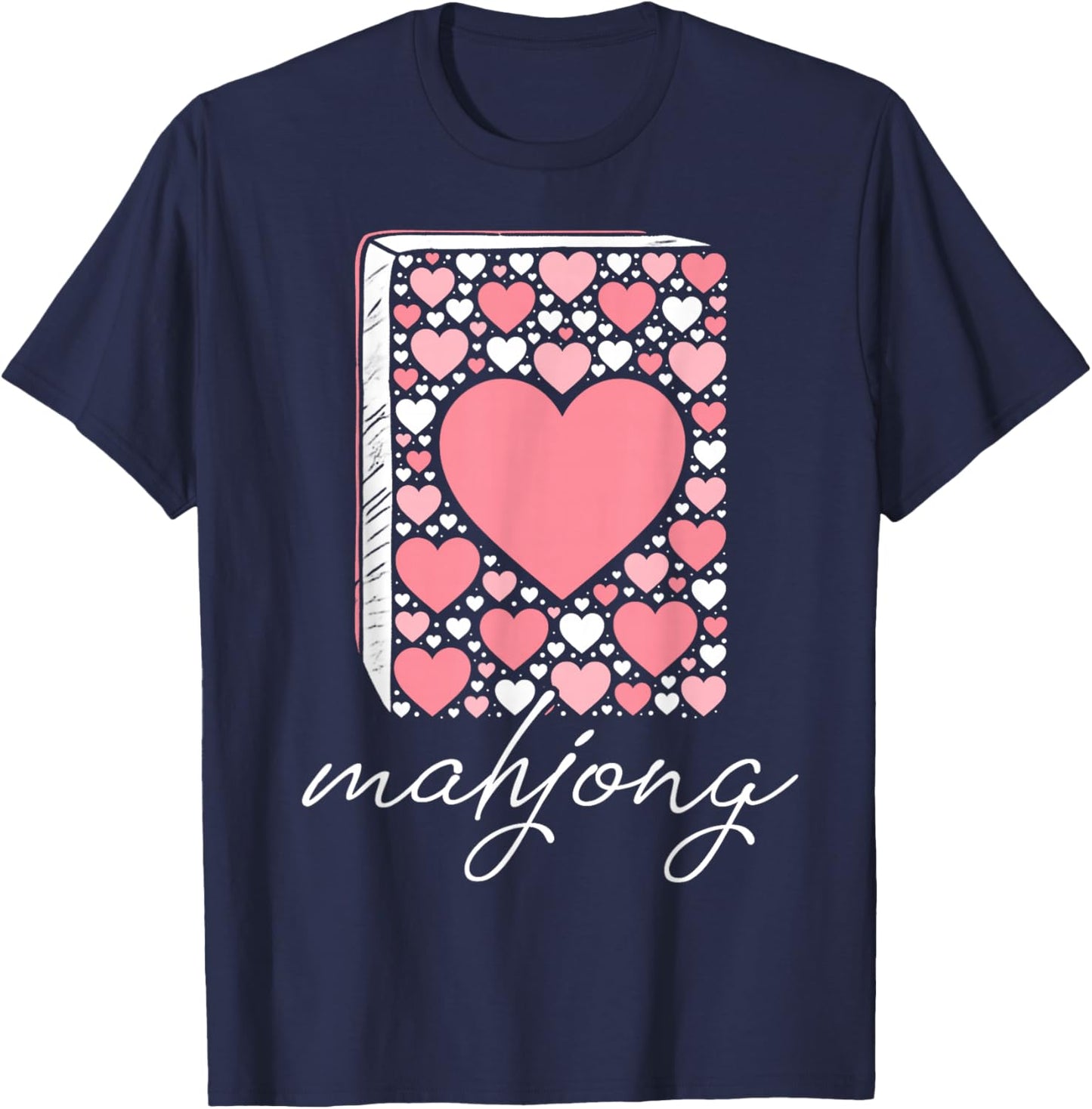 Mahjong Heart Love Mah-Jong Lover Valentine T-Shirt - T-Shirt | Navy