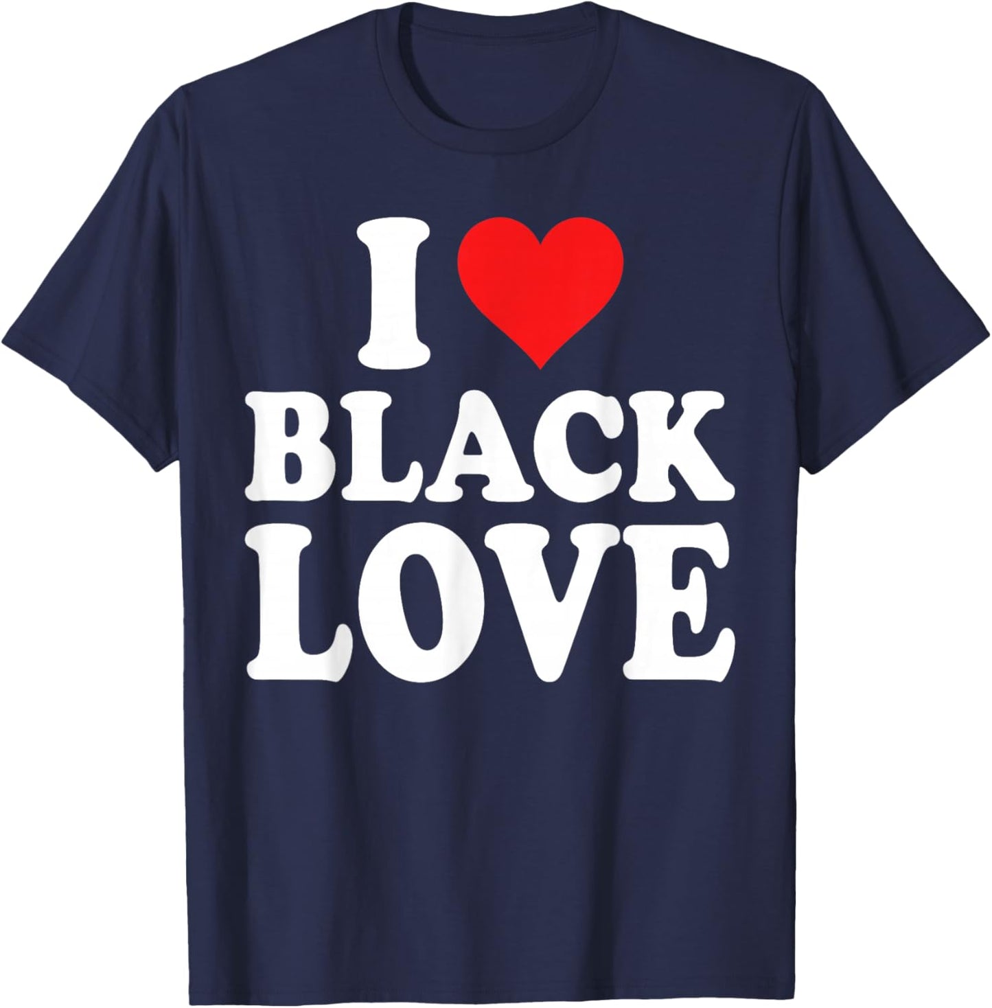 I Heart Black Love Cute Matching Couples African American T-Shirt - T-Shirt | Navy