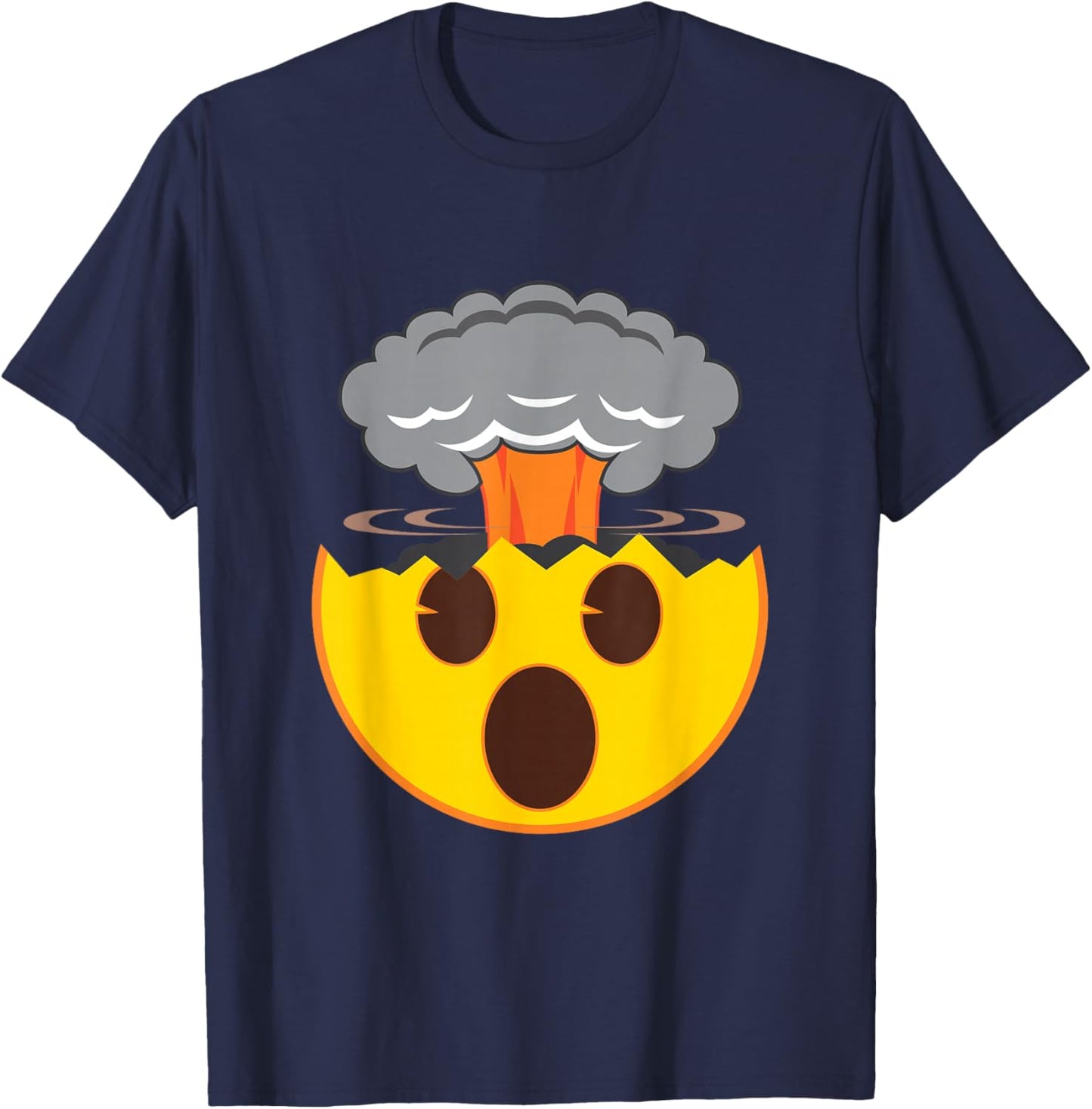Official Emoji Explosion Yellow Smile Face T-Shirt - T-Shirt | Navy