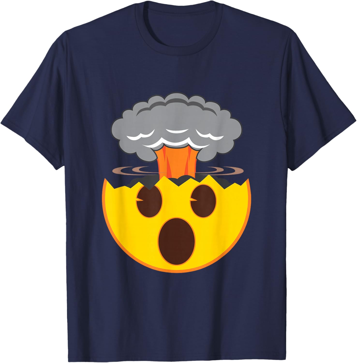 Official Emoji Explosion Yellow Smile Face T-Shirt - T-Shirt | Navy