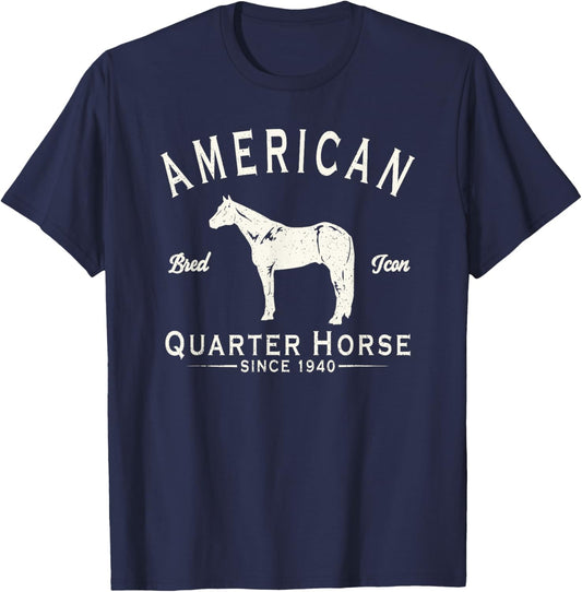 American Quarter Horse 1940 - Equestrian Saddle Riding T-Shirt - T-Shirt | Navy