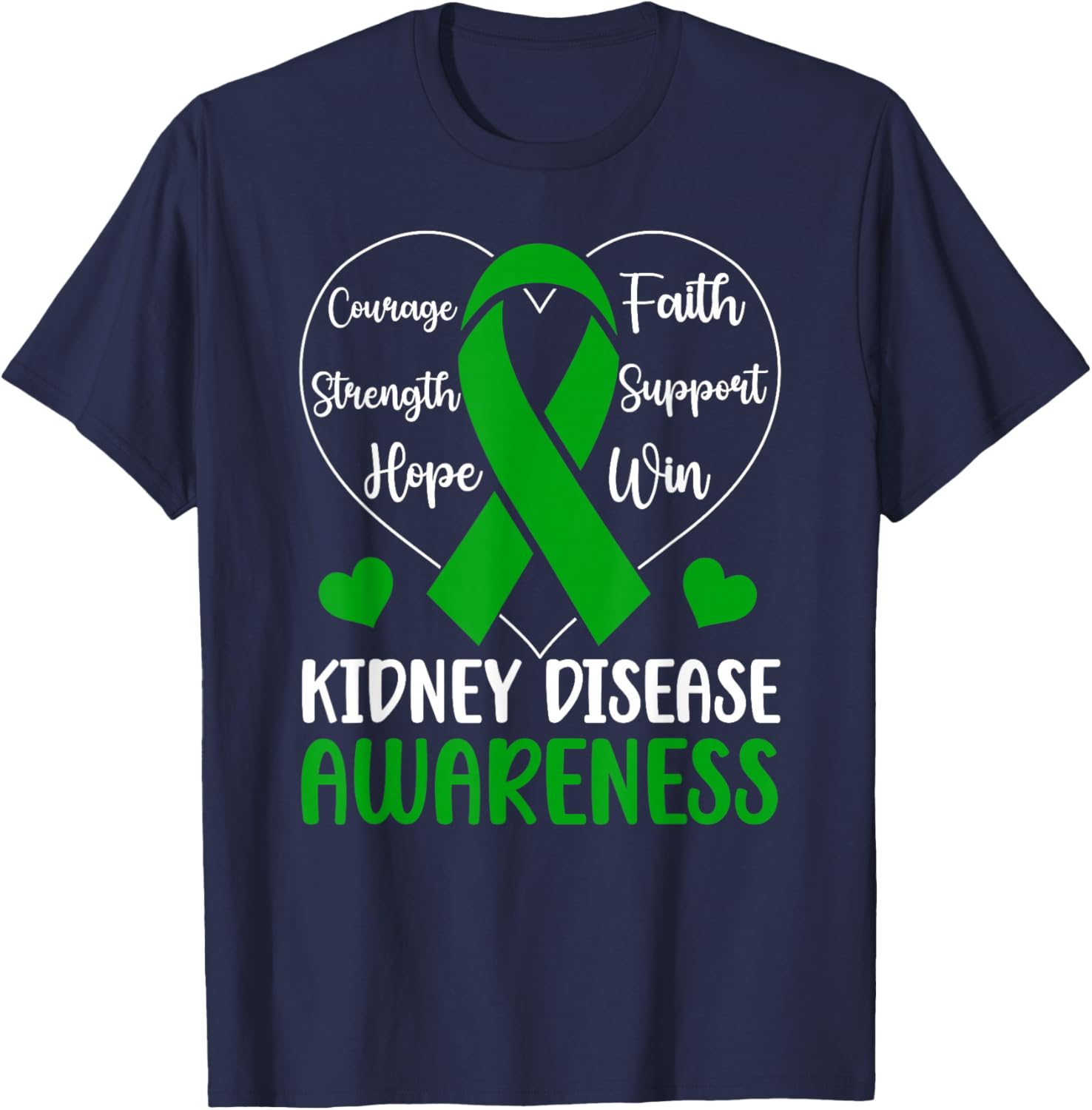 Kidney Disease Awareness Month Kidney Disease Warrior T-Shirt - T-Shirt | Navy
