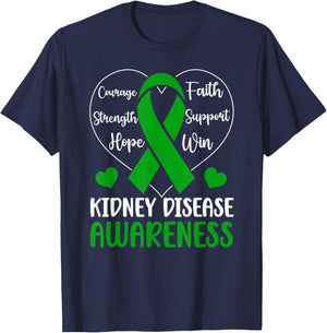 Kidney Disease Awareness Month Kidney Disease Warrior T-Shirt - T-Shirt | Navy