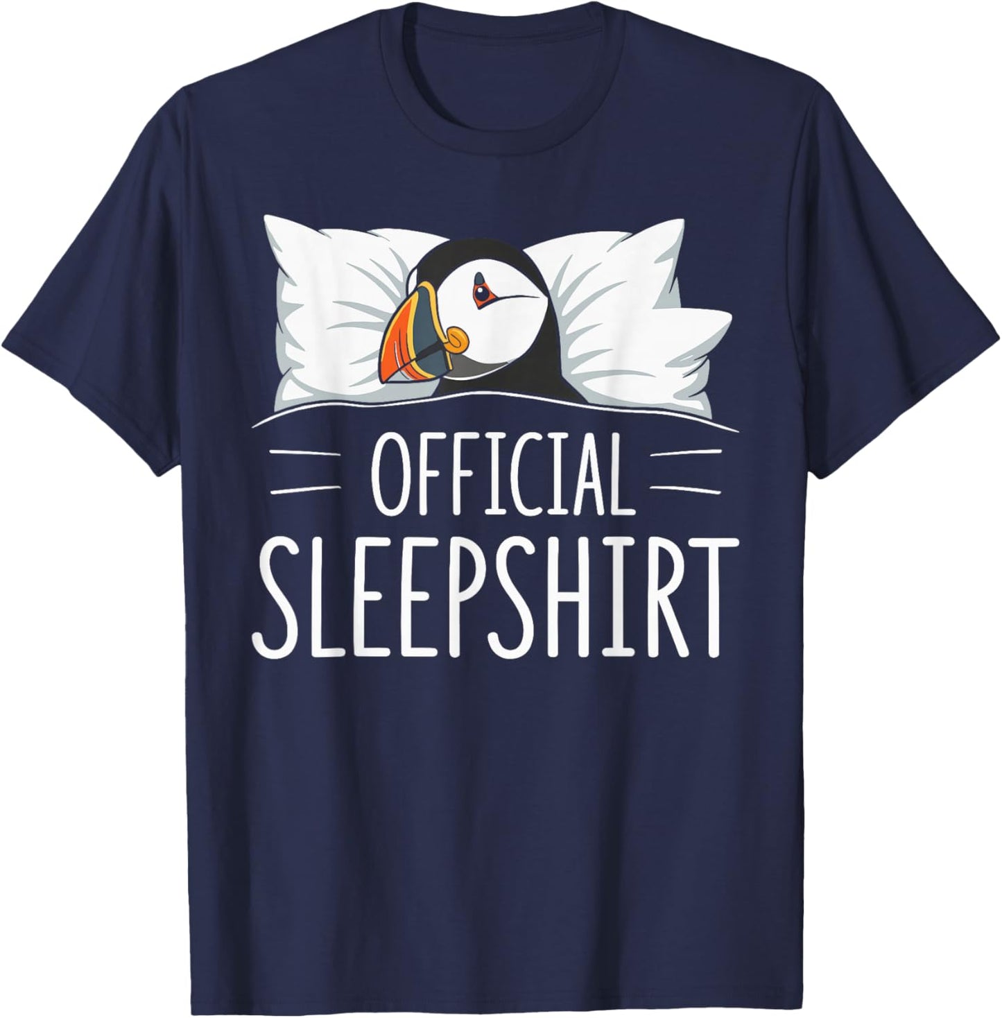 Official Sleepshirt Sleeping Puffin Lovers Pajama T-Shirt - T-Shirt | Navy