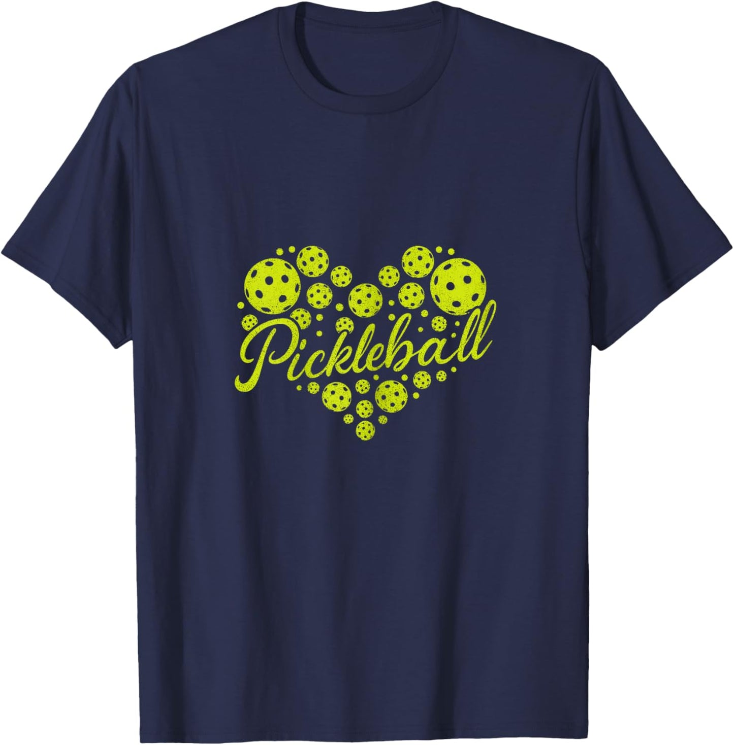 Pickleball Lovers Heart Ball Cute Women Girls T-Shirt - T-Shirt | Navy