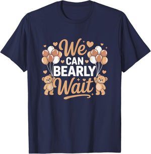 We Can Bearly Wait Gender Reveal Baby Shower Family Matching T-Shirt - T-Shirt | Navy