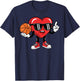 Valentines Day Basketball Heart Sports Coach Men Boys Kids T-Shirt - T-Shirt | Navy