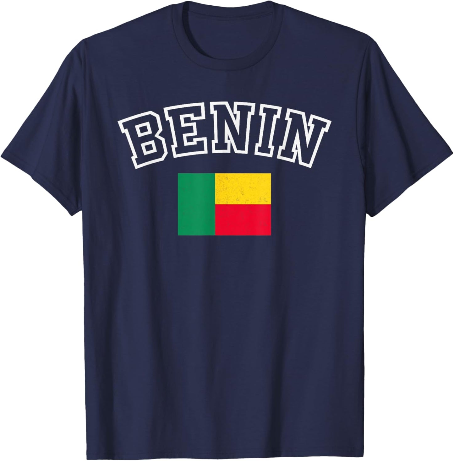 Benin Flag Vintage Distressed Retro Heritage Design T-Shirt - T-Shirt | Navy