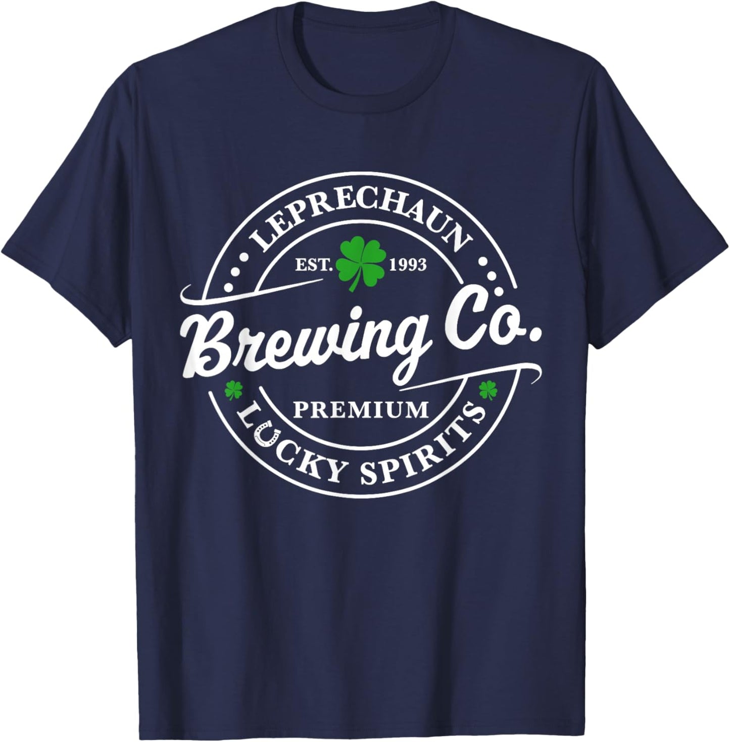 Leprechaun Lucky Spirits Brewing Shamrock St. Patrick's Day T-Shirt - T-Shirt | Navy