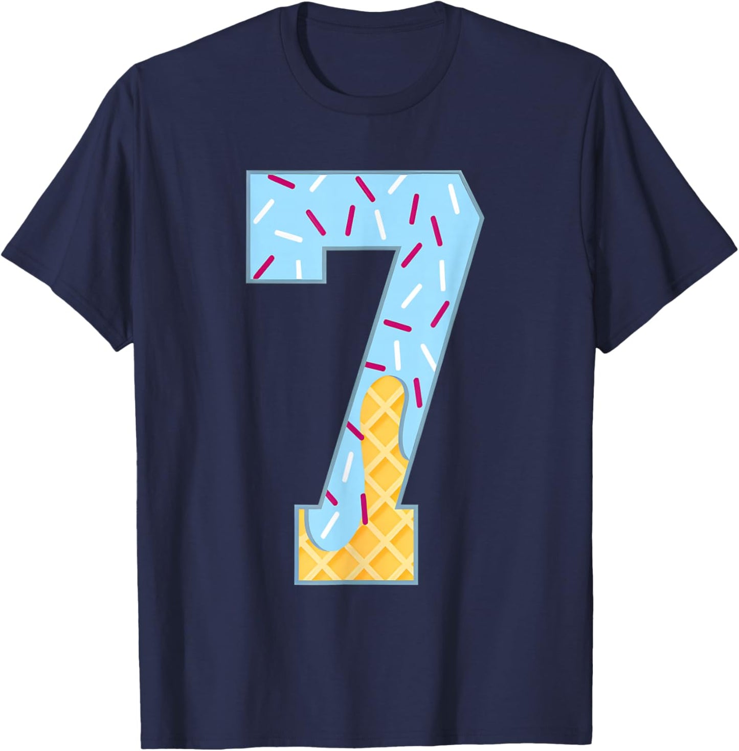 Number 7 Ice Cream Drip 67 Meme Couple Halloween Costume T-Shirt - T-Shirt | Navy