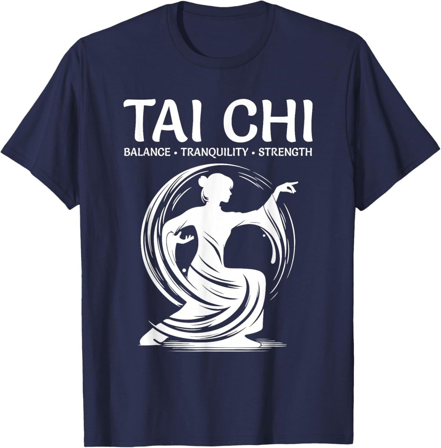 Tai Chi Qigong Crane Martial Arts Yoga Meditation Chinese T-Shirt - T-Shirt | Navy