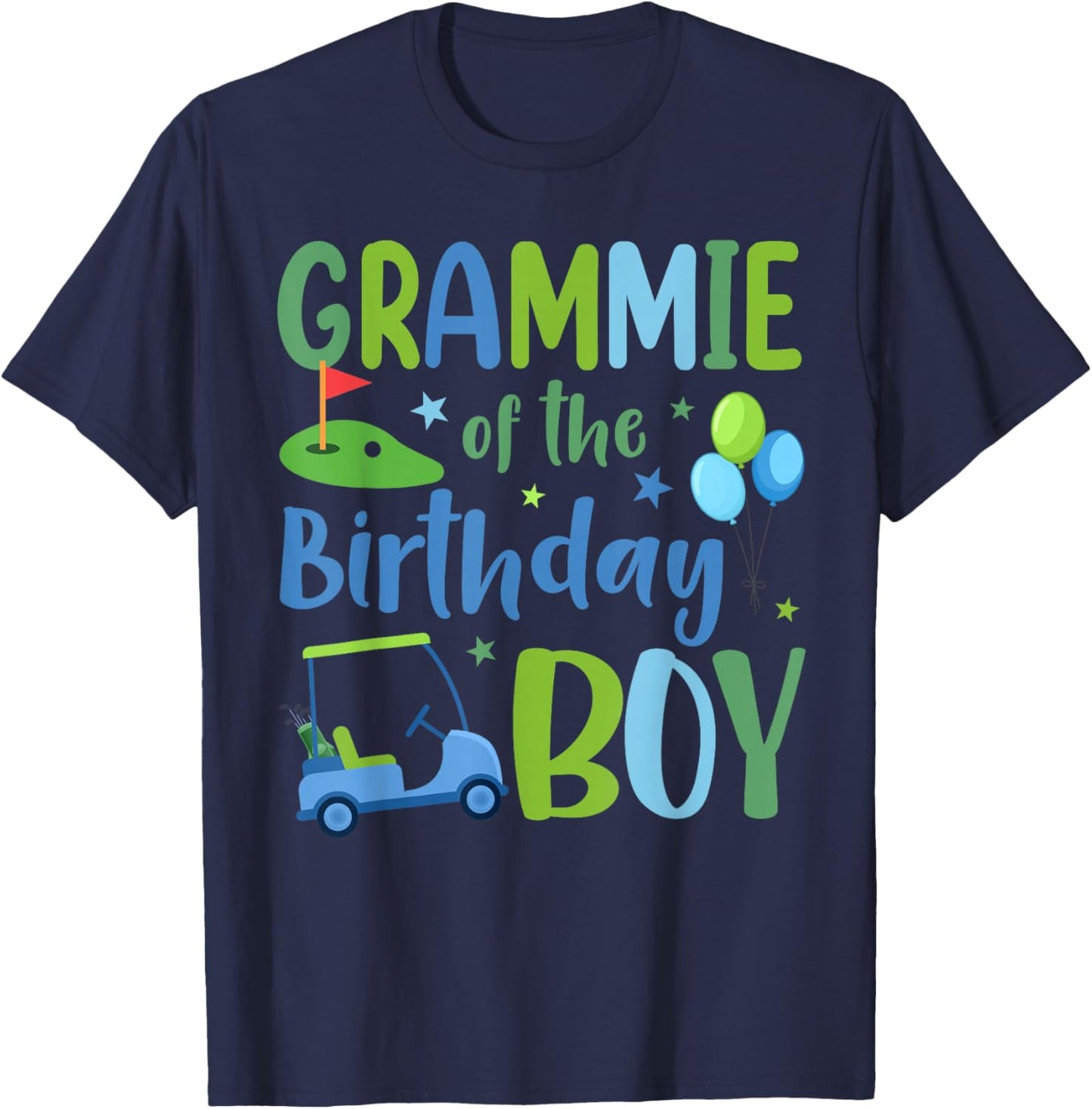 Grammie of The Birthday Boy Golf Player T-Shirt - T-Shirt | Navy