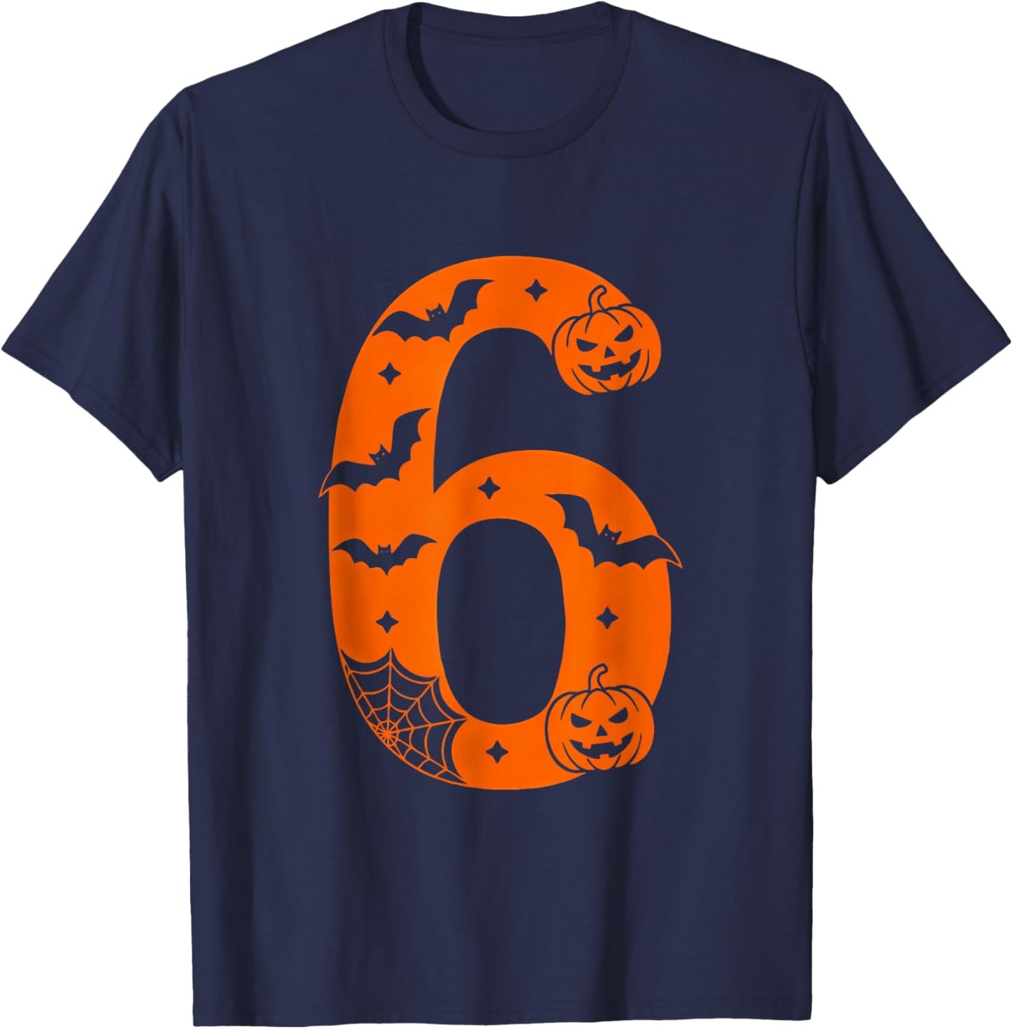 Number 6 Funny Six Seven Meme Halloween T-Shirt - T-Shirt | Navy