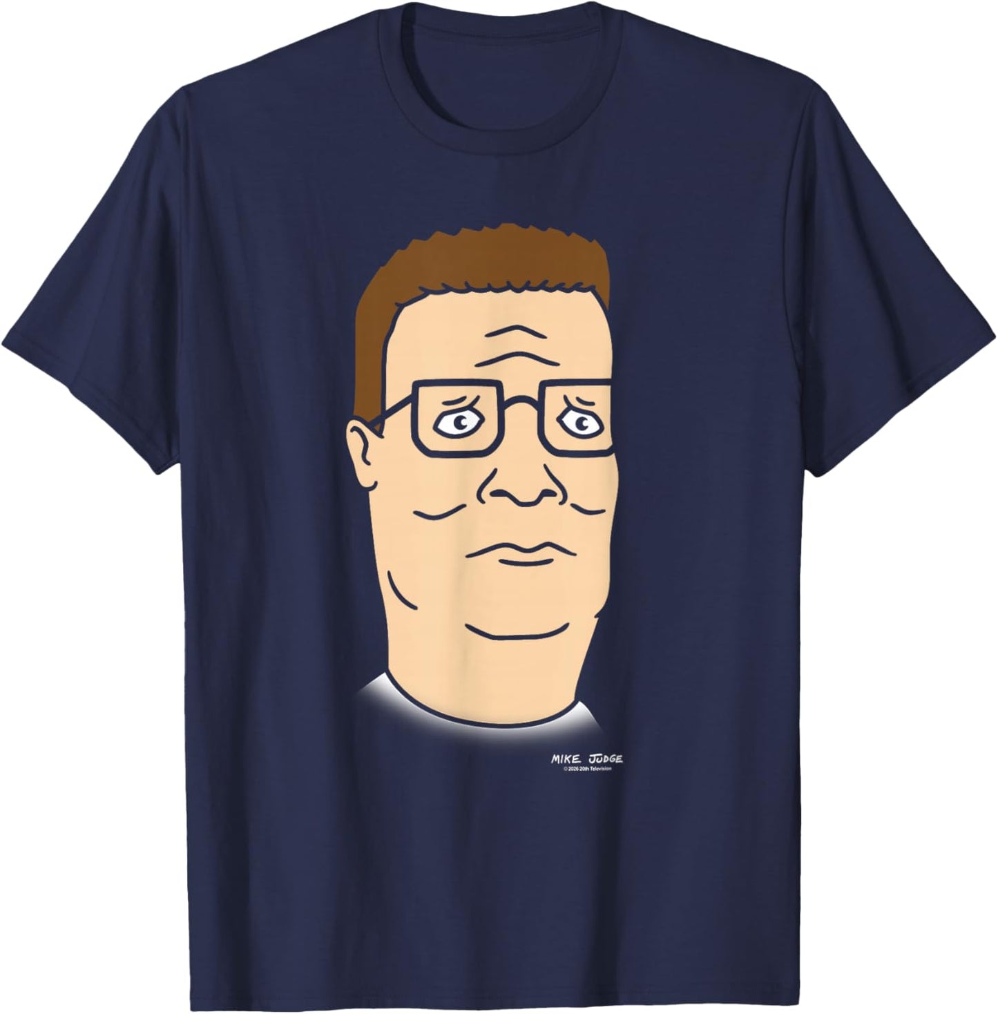 King of The Hill Hank Hill Oversized Portrait Retro Cartoon T-Shirt - T-Shirt | Navy