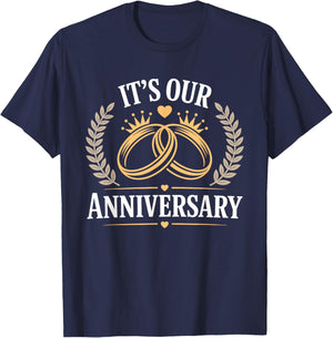 It's Our Anniversary Celebration Couple Married Love Years T-Shirt - T-Shirt | Navy