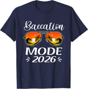 Baecation Mode 2026 Matching Couples Trip Beach Vacation T-Shirt - T-Shirt | Navy