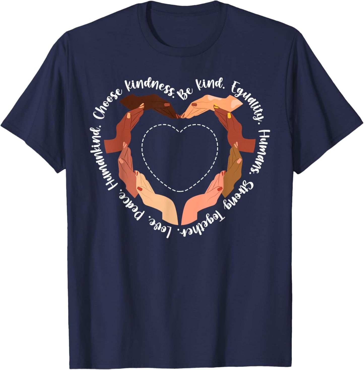 Melanated Melanin Shades Hands Heart Black History Month BLM T-Shirt - T-Shirt | Navy