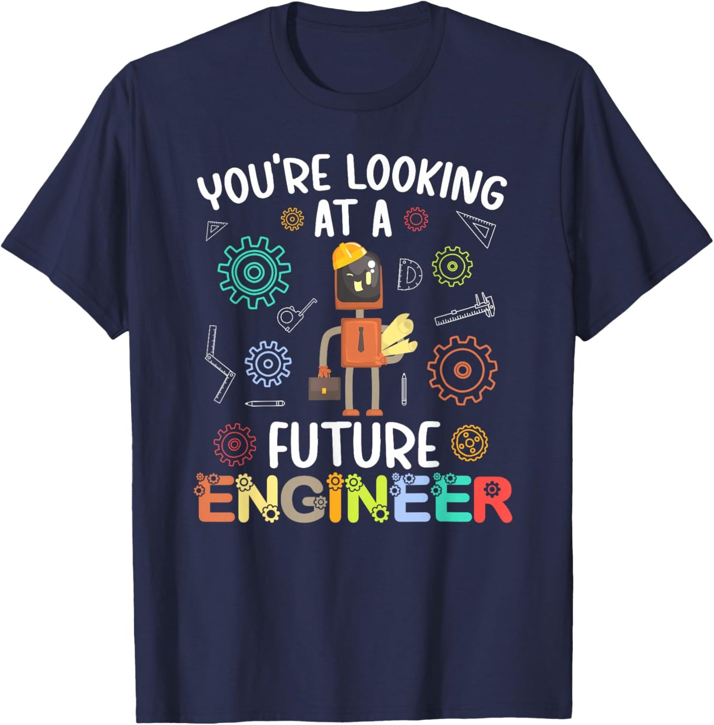 Funny Future Engineer Boy Robotics Engineering Robot T-Shirt - T-Shirt | Navy
