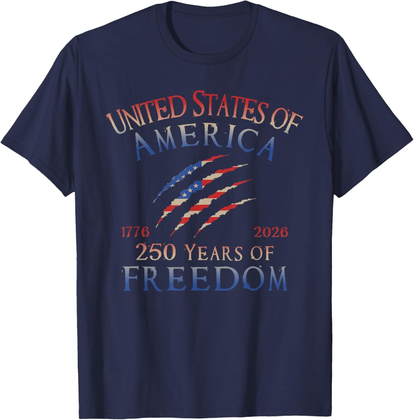 America 250th Anniversary - Celebrate 250 Years of Freedom T-Shirt - T-Shirt | Navy