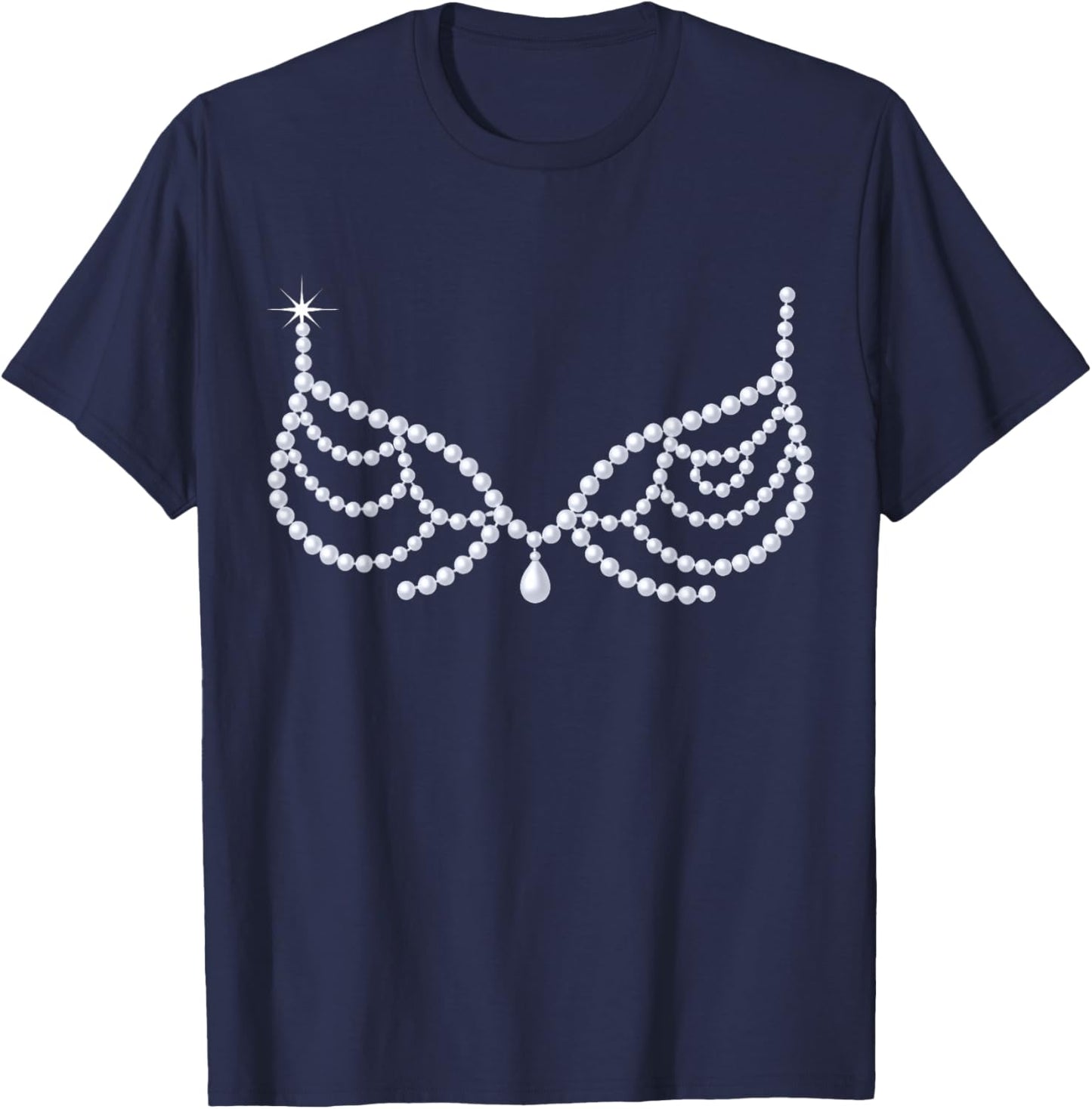Crystal Bra Showgirl Halloween Lazy Costume T-Shirt - T-Shirt | Navy