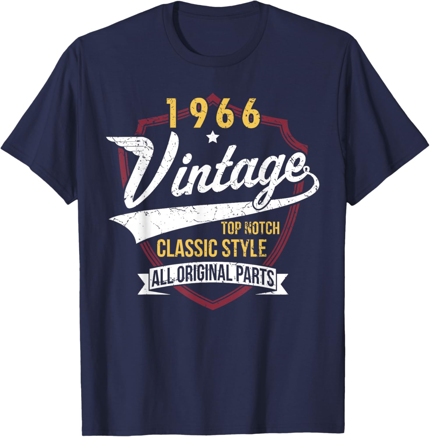 Classic 60 Birthday Decorations Men 60yr 1966 60th Birthday T-Shirt - T-Shirt | Navy