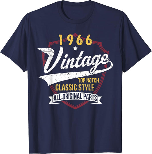 Classic 60 Birthday Decorations Men 60yr 1966 60th Birthday T-Shirt - T-Shirt | Navy