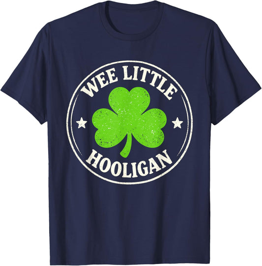 Wee Little Hooligan Funny St Patrick's Day Kids Boys Girls T-Shirt - T-Shirt | Navy