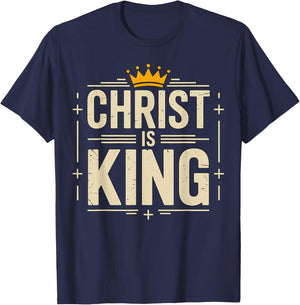 Christ is King Christian T-Shirt - T-Shirt | Navy