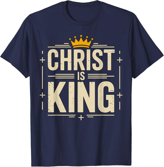 Christ is King Christian T-Shirt - T-Shirt | Navy