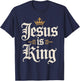 Jesus is King Christian Men T-Shirt - T-Shirt | Navy