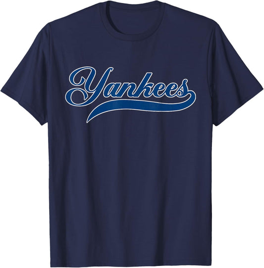 Yankees Vintage Retro Style, Classic 70s & 80s Yankees T-Shirt - T-Shirt | Navy