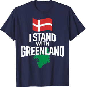 I Stand with Greenland Support Denmark is Not for Sale T-Shirt - T-Shirt | Navy