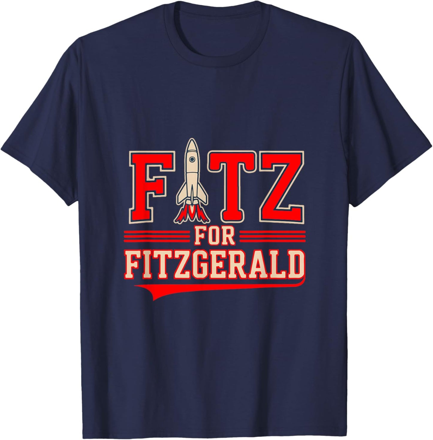 Custom Fitz for Fitzgerald Collegiate Style T-Shirt - T-Shirt | Navy