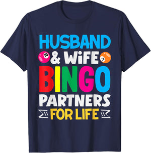Husband Wife Bingo Partners for Life T-Shirt - T-Shirt | Navy