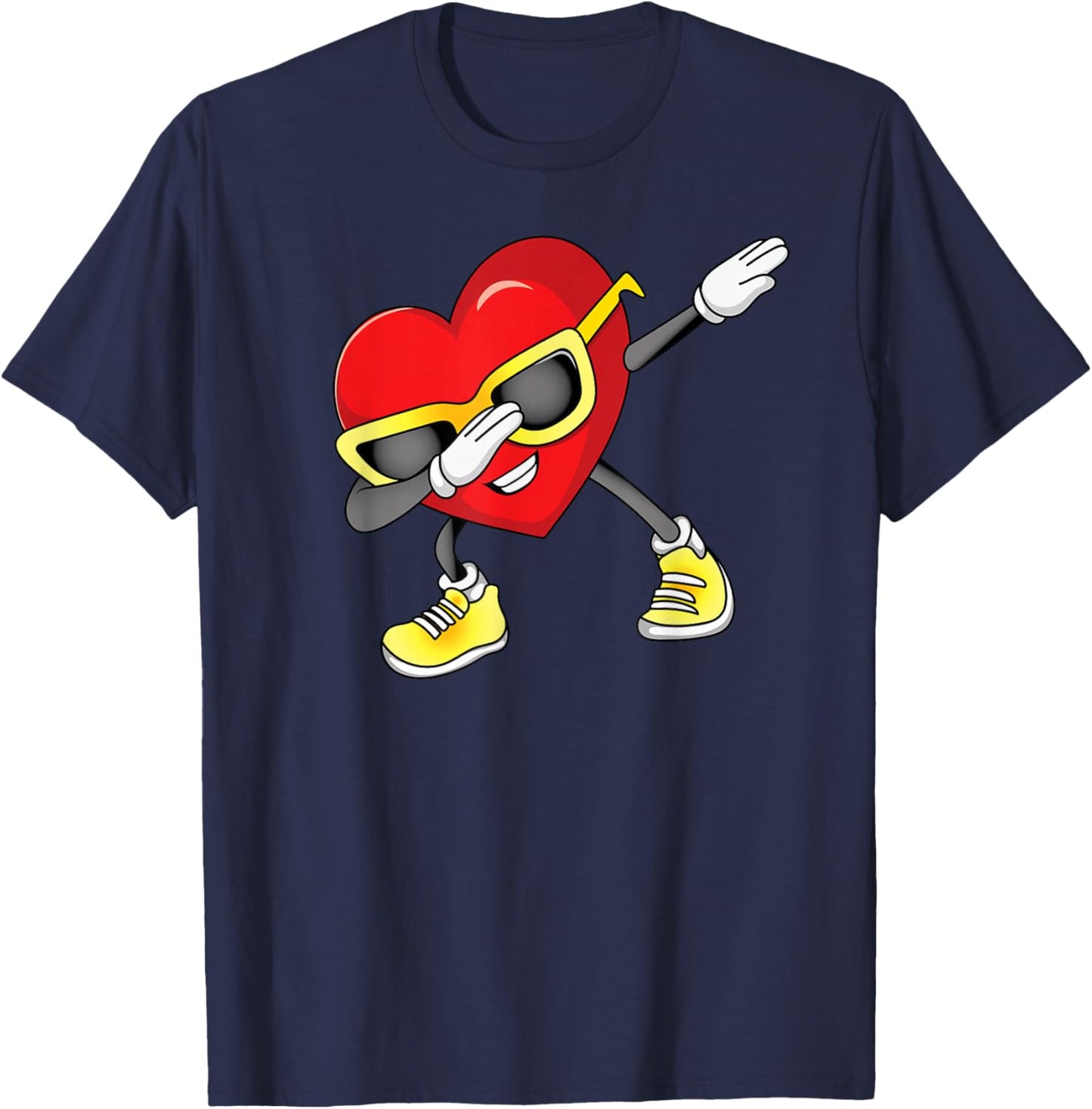 Dabbing Heart Meme Boys Valentine T-Shirt - T-Shirt | Navy
