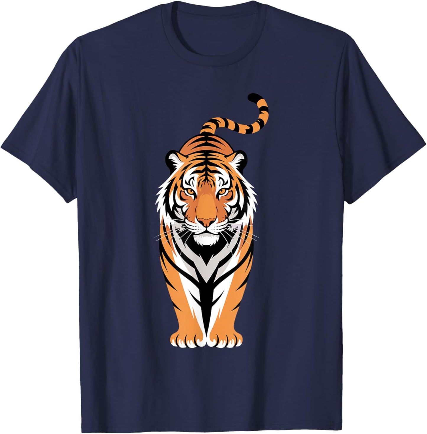 Funny Tiger Art Women Boys Girls Animal Tiger Lover T-Shirt - T-Shirt | Navy
