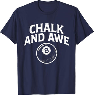 Chalk and Awe - Eight Ball Corner Pocket Pool Hall T-Shirt - T-Shirt | Navy