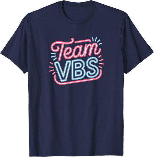 I Love Team VBS 2026 Vacation Bible School Lighted Sign T-Shirt - T-Shirt | Navy