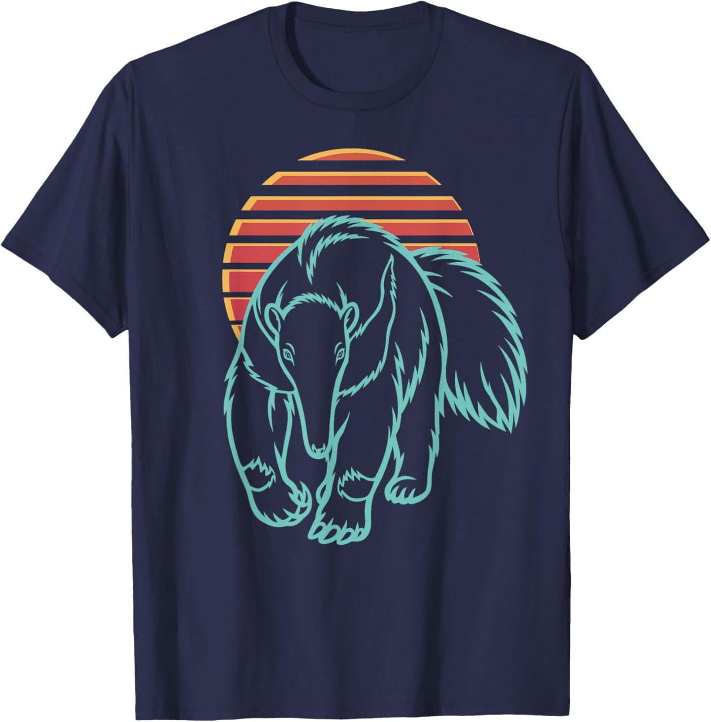Anteater Lover Animal Retro Synthwave 80s T-Shirt - T-Shirt | Navy