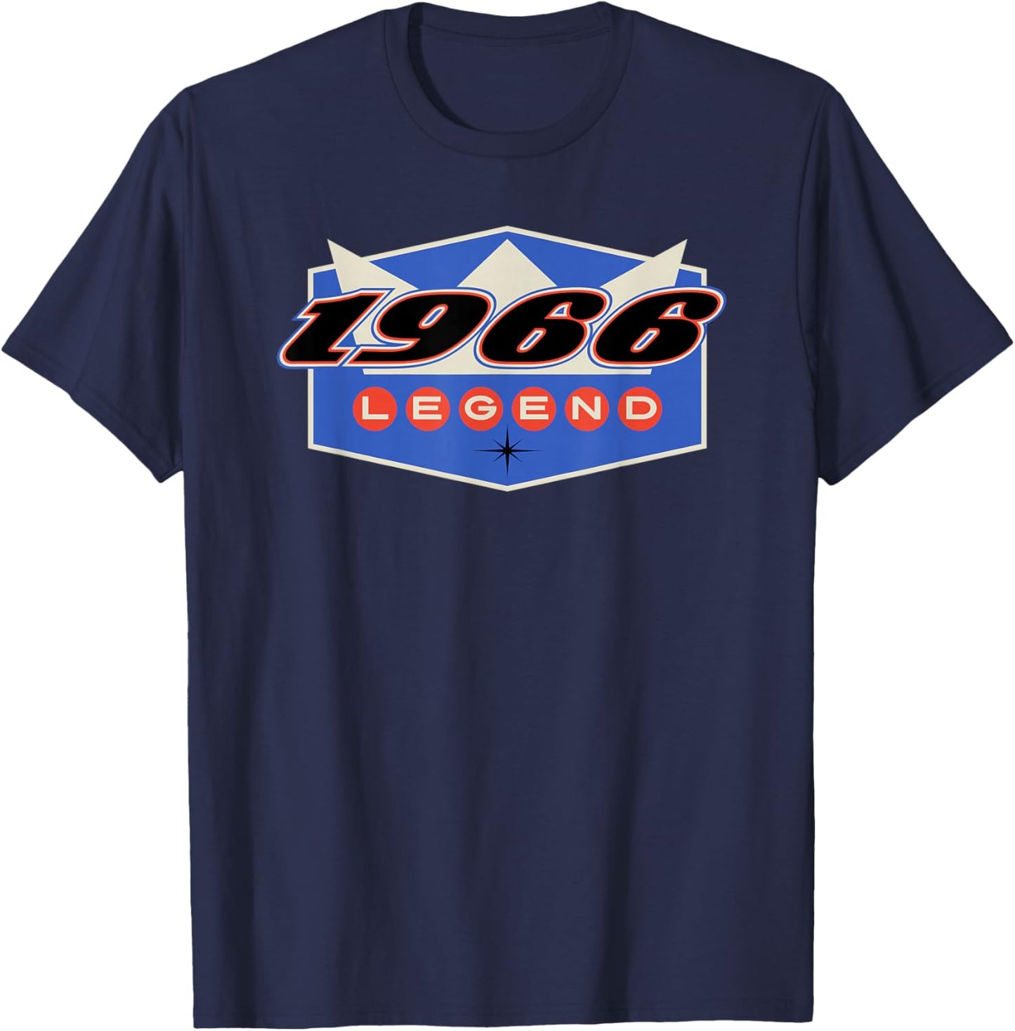 Legend 1966 Retro Bowling Style 60th Birthday Gift T-Shirt - T-Shirt | Navy
