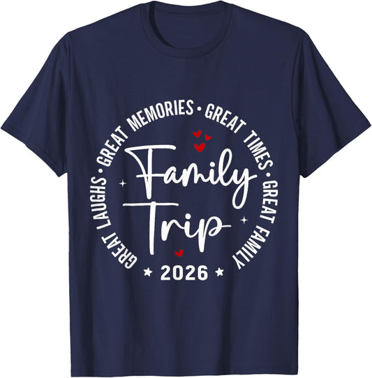 Family Trip Vacation 2026 Matching Summer Group T-Shirt - T-Shirt | Navy