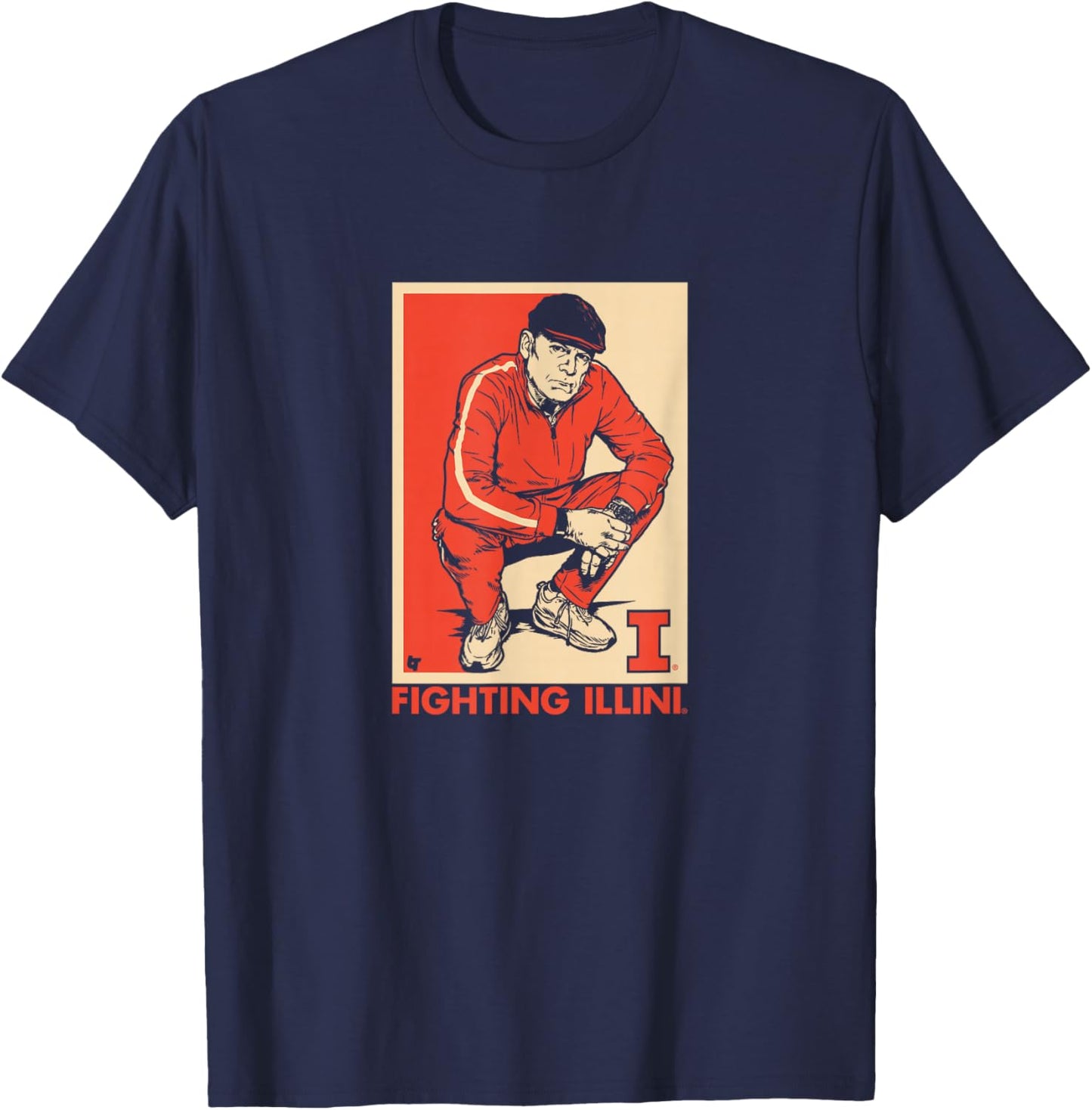 Brad Underwood - Track Suit Coach - Illinois Basketball T-Shirt - T-Shirt | Navy