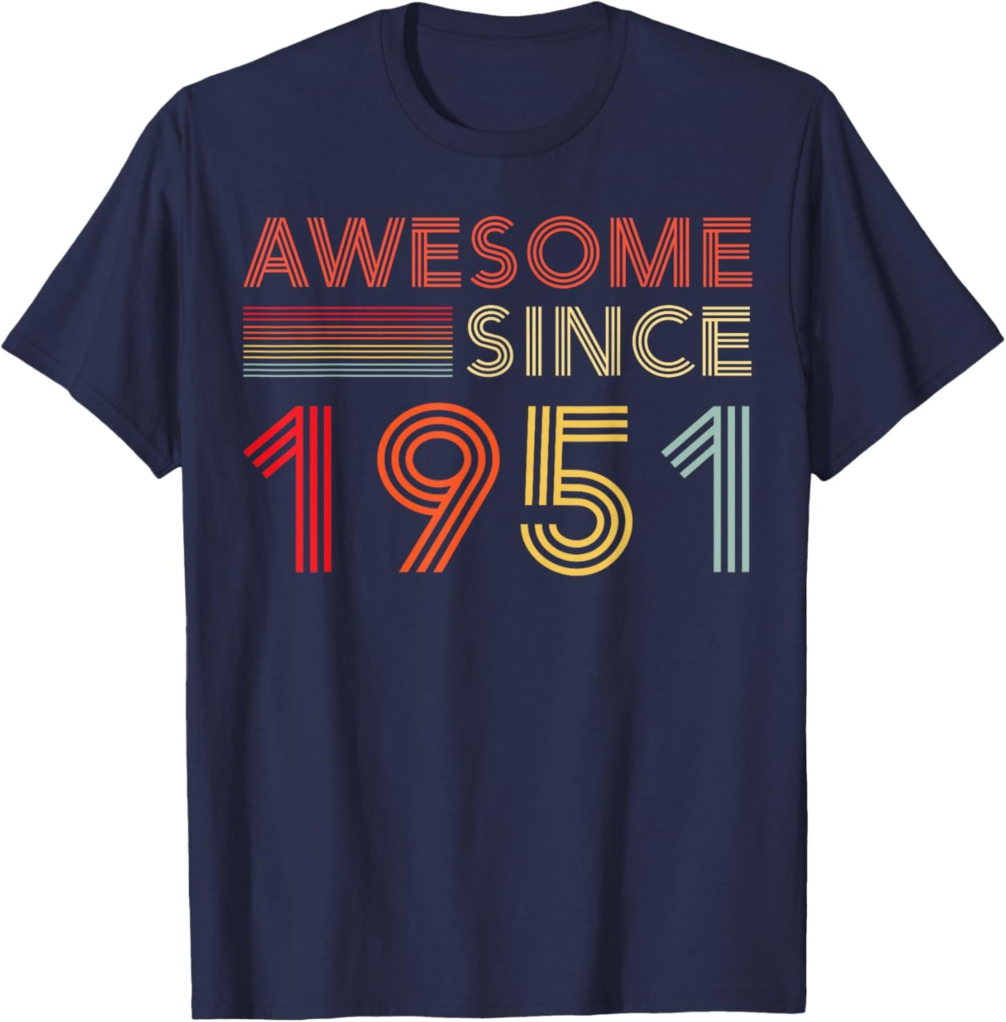Awesome 75 Birthday Decorations Men 75yr 1951 75th Birthday T-Shirt - T-Shirt | Navy