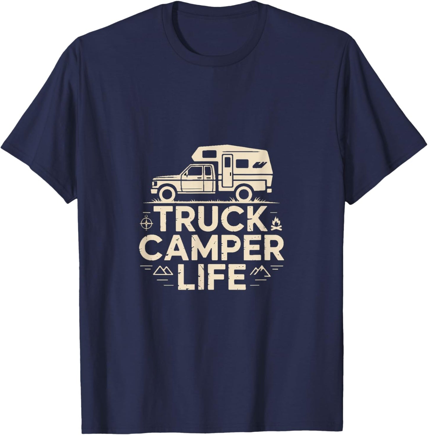 Road Trip Adventure Truck Camper Life Camping T-Shirt - T-Shirt | Navy